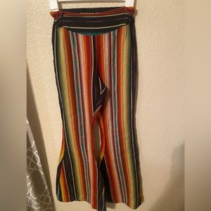 Silverado clothing color block bell bottoms striped colorful reggae hippie style